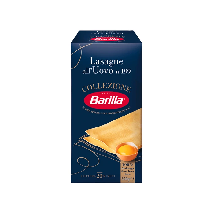 Макаронные изделия Barilla Egg Lasagne n. 189 из твердых сортов пшеницы, 500 г